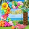 Tropical Balloon Arch Garland Kit – 178PCS Hawaiian Luau Party Decorations with Green, Hot Pink & Orange Balloons, Featuring Palm Tree, Aloha & Pineapple Foil Balloons for Summer Pool, Beach & Birthday Parties